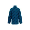 Maglione a collo alto con logo su tutta la superficie “Petrol Blue” 657402T15672470