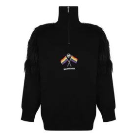 Maglione a collo alto con zip e bandiera LGBTQ “Black” 543766T17621069