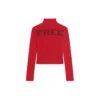 Maglione a collo alto FREE con stampa a coste “Red” 662722T32106167