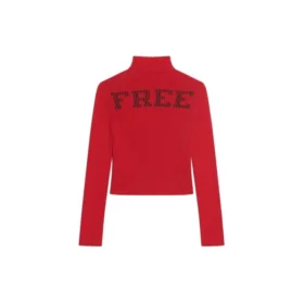 Maglione a collo alto FREE con stampa a coste “Red” 662722T32106167