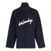 Maglione a collo alto in cotone spazzolato con logo scarabocchiato “Navy” 625935T31828065