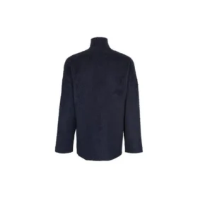 Maglione a collo alto in cotone spazzolato con logo scarabocchiato “Navy” 625935T31828065