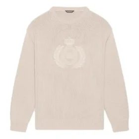 Maglione a collo rotondo in maglia con logo BB Laurel Crown “Beige” 664369T32119028