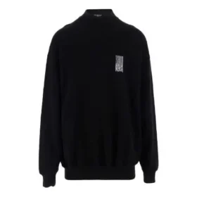 Maglione a girocollo con codice a barre “Black” 652981TKVE61070