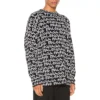 Maglione Balenciaga Paris con intarsio su tutta la superficie “Black White” 599826T31701070