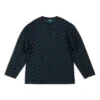 Maglione con logo all-over “Dark Blue Green” 736247T32334301
