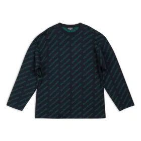 Maglione con logo all-over “Dark Blue Green” 736247T32334301