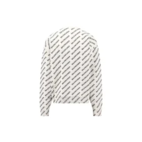 Maglione con logo all-over “White Black” 736247T32339054