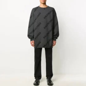 Maglione con logo in maglia intarsiata “Grey” 625970T31781262
