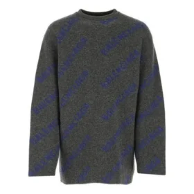 Maglione con logo in maglia intarsiata “Grigio scuro” 623283T15671035