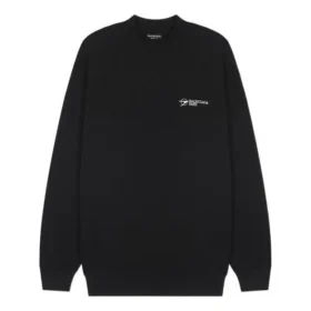 Maglione con logo ricamato, vestibilità media “Nero” 652981TKV871070