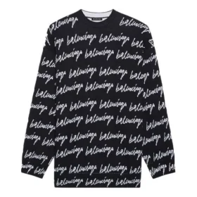 Maglione con logo su tutta la superficie “Black” 625984T31841070