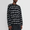 Maglione con logo su tutta la superficie “Black” 625984T31841070
