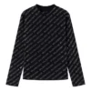 Maglione corto con motivo all-over “Black” 730402TNVQ91073