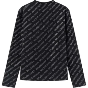 Maglione corto con motivo all-over “Black” 730402TNVQ91073