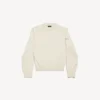 Maglione da donna a girocollo color crema