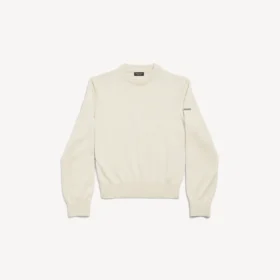 Maglione da donna a girocollo color crema