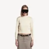Maglione da donna a girocollo color crema