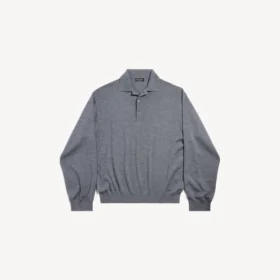 Maglione da uomo a collo alto in grigio melange