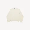 Maglione da uomo a girocollo color crema