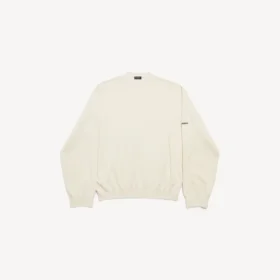 Maglione da uomo a girocollo color crema