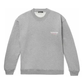 Maglione da uomo Balenciaga con collo rotondo e motivo alfabetico Micro Mark, grigio 556147TBV141300