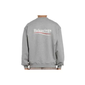 Maglione da uomo Balenciaga con collo rotondo e motivo alfabetico Micro Mark, grigio 556147TBV141300