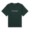 Maglione da uomo Balenciaga con stampa alfabetica, collo rotondo e maniche corte, verde 612966TIV543011