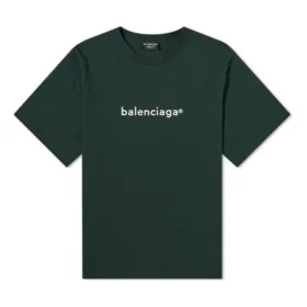 Maglione da uomo Balenciaga con stampa alfabetica, collo rotondo e maniche corte, verde 612966TIV543011 Maglione da uomo Balenciaga con stampa alfabetica, collo rotondo e maniche corte, verde 612966TIV543011
