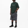 Maglione da uomo Balenciaga con stampa alfabetica, collo rotondo e maniche corte, verde 612966TIV543011