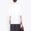 Maglione da uomo Balenciaga con stampa “Word”, collo rotondo e maniche corte, bianco 641614TJVI39040