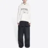 Maglione da uomo Balenciaga x RuPaul Crossover FW21 con stampa alfabetica, bianco crema 670946TLV569057