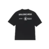 Maglione da uomo Balenciaga x WFP 1ª generazione con stampa logo, collo rotondo e maniche corte, nero 612966THV841000