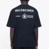 Maglione da uomo Balenciaga x WFP 1ª generazione con stampa logo, collo rotondo e maniche corte, nero 612966THV841000
