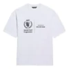 Maglione da uomo Balenciaga x WFP di prima generazione con stampa crossover e logo, collo rotondo, maniche corte, grigio 612966THV841167