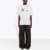 Maglione da uomo Balenciaga x WFP di prima generazione con stampa crossover e logo, collo rotondo, maniche corte, grigio 612966THV841167