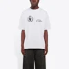 Maglione da uomo Balenciaga x WFP di prima generazione con stampa crossover e logo, collo rotondo, maniche corte, grigio 612966THV841167