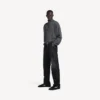 Maglione da uomo con mezza zip in grigio