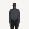 Maglione da uomo con mezza zip in grigio