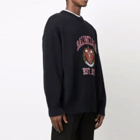 Maglione girocollo con logo College Est. 1917 “Black” 675267T32178065