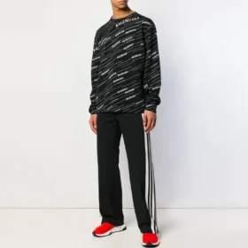 Maglione girocollo con logo jacquard “Black” 555381T15241070