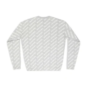Maglione girocollo con logo su tutta la superficie “Light Grey White” 702952T32331461