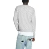 Maglione girocollo con logo su tutta la superficie “Light Grey White” 702952T32331461