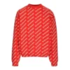 Maglione girocollo con logo su tutta la superficie “Red White” 702952T32336090