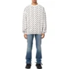 Maglione girocollo con logo su tutta la superficie “White Black” 702952T32339054