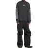 Maglione girocollo con ricamo BB sulla manica “Washed Black White” 699191TMVG79034