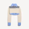 Maglione ibrido da donna in blu navy/bianco