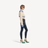Maglione ibrido da donna in blu navy/bianco