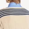 Maglione ibrido da donna in blu navy/bianco