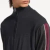 Maglione ibrido da uomo con zip in grigio scuro